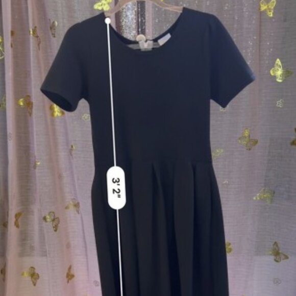 LuLaRoe Black Amelia Cocktail Dress with Gold Zipper, Large - Picture 6 of 6